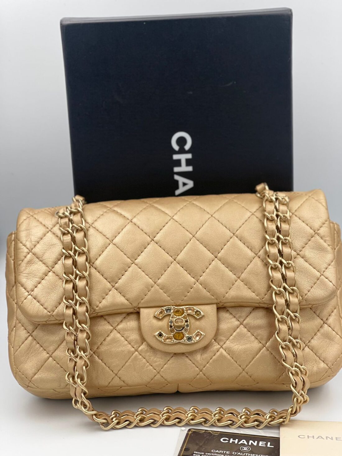 Chanel - Circa 2011 Soft Lambskin Precious Stone Single Flap Medium