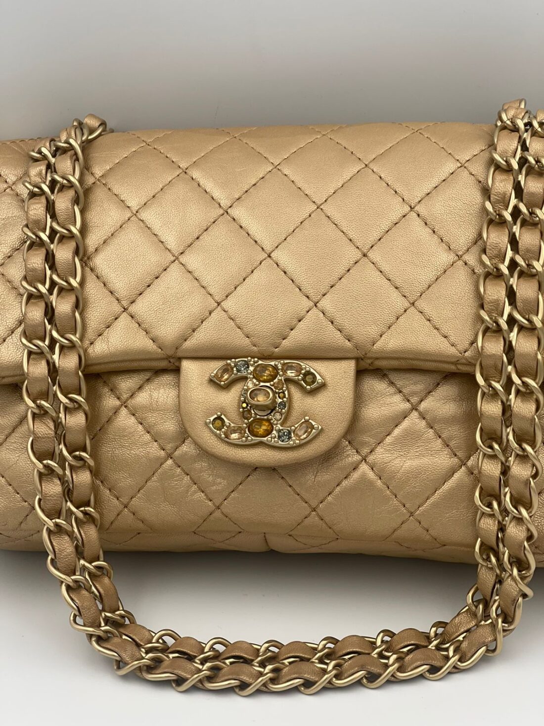 Chanel - Circa 2011 Soft Lambskin Precious Stone Single Flap Medium - Image 10