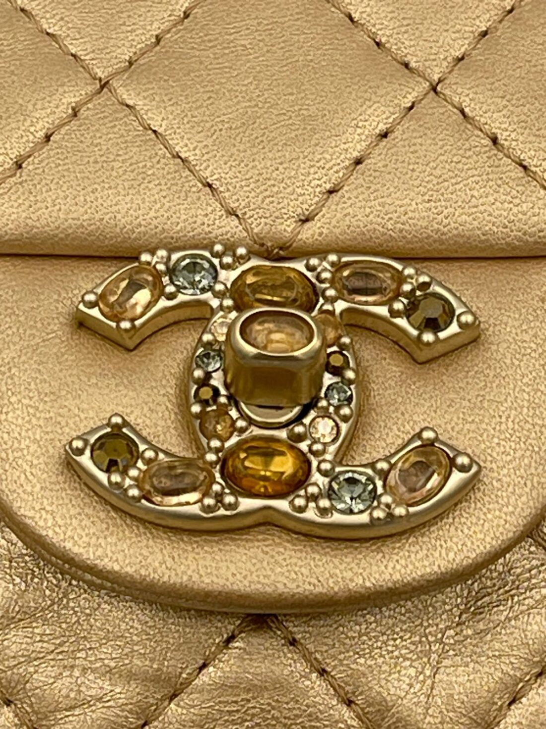 Chanel - Circa 2011 Soft Lambskin Precious Stone Single Flap Medium - Image 9