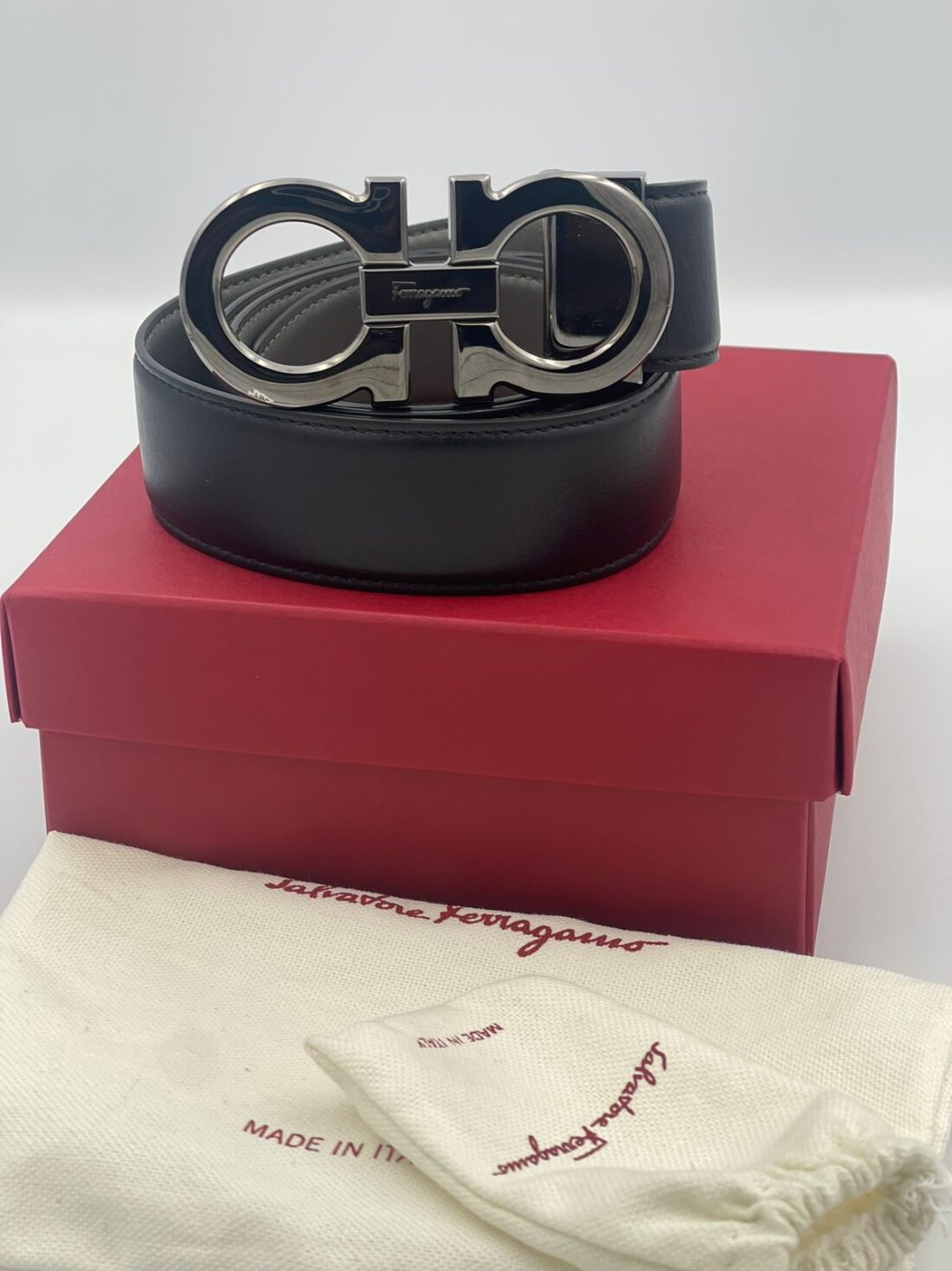 Ferragamo - Gancini Reversible Belt - black/brown