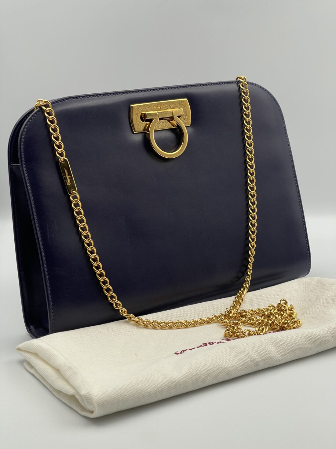 Ferragamo - Gancini Leather Chain Shoulder Bag