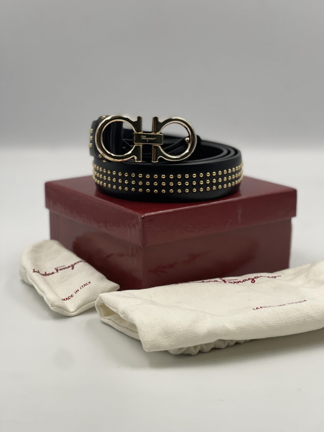 Ferragamo - Gancini Studded belt - Image 4