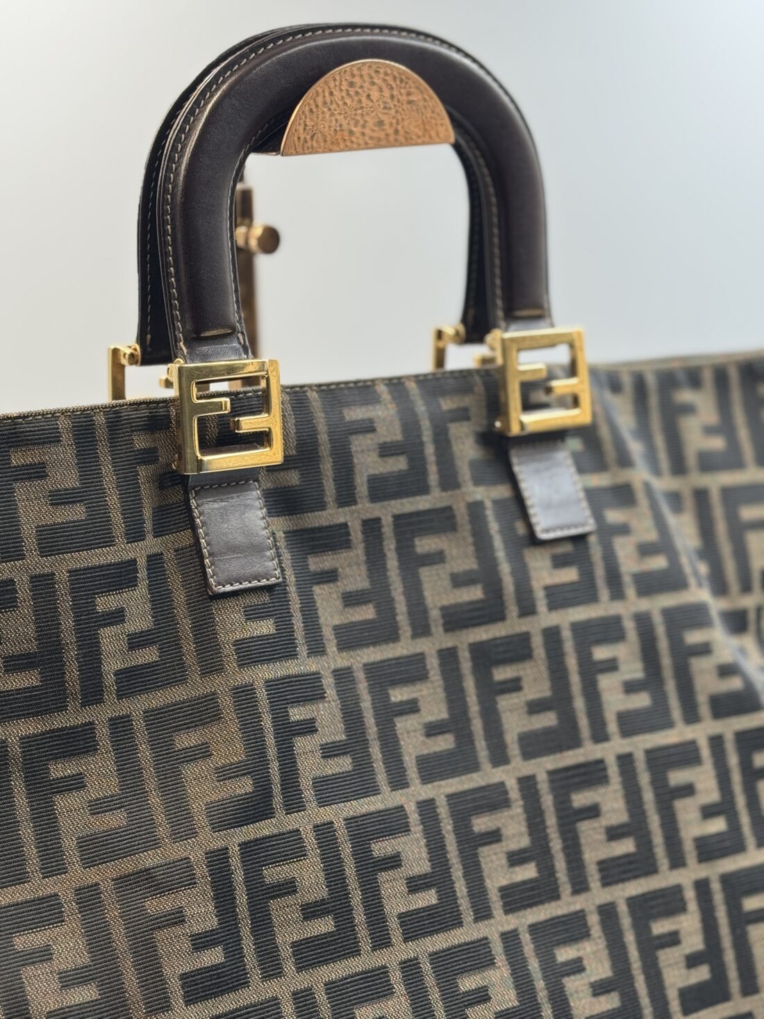 Fendi - Zucca Canvas & Leather Handbag - Image 3