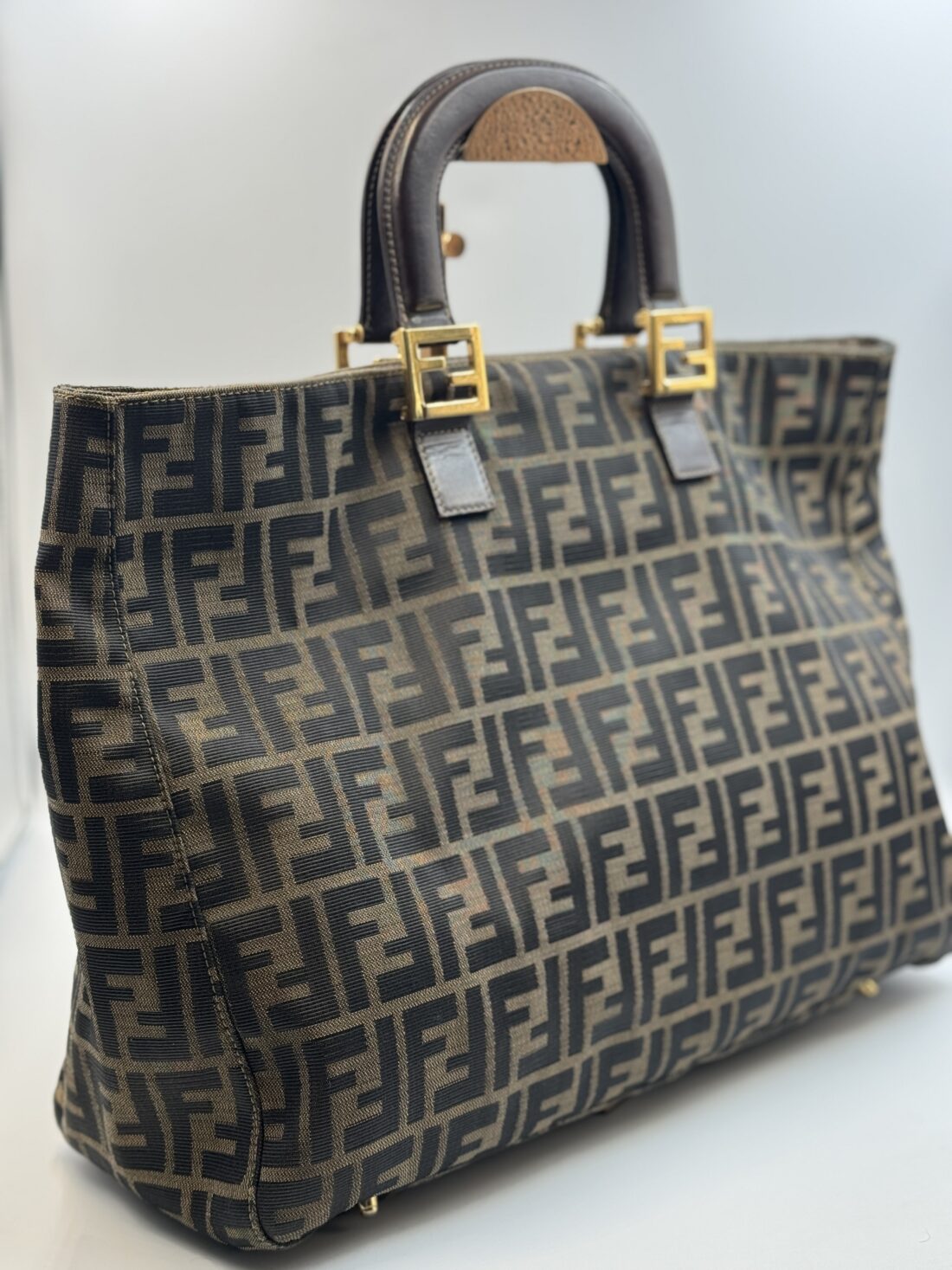 Fendi - Zucca Canvas & Leather Handbag - Image 4