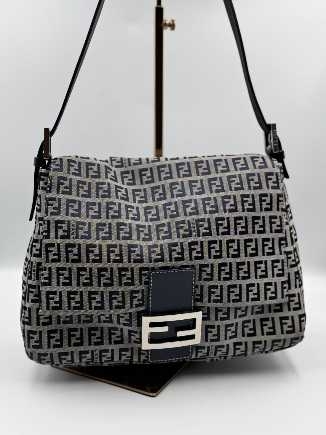 Fendi - Zucchino Mamma Baguette Canvas & Leather Shoulder bag