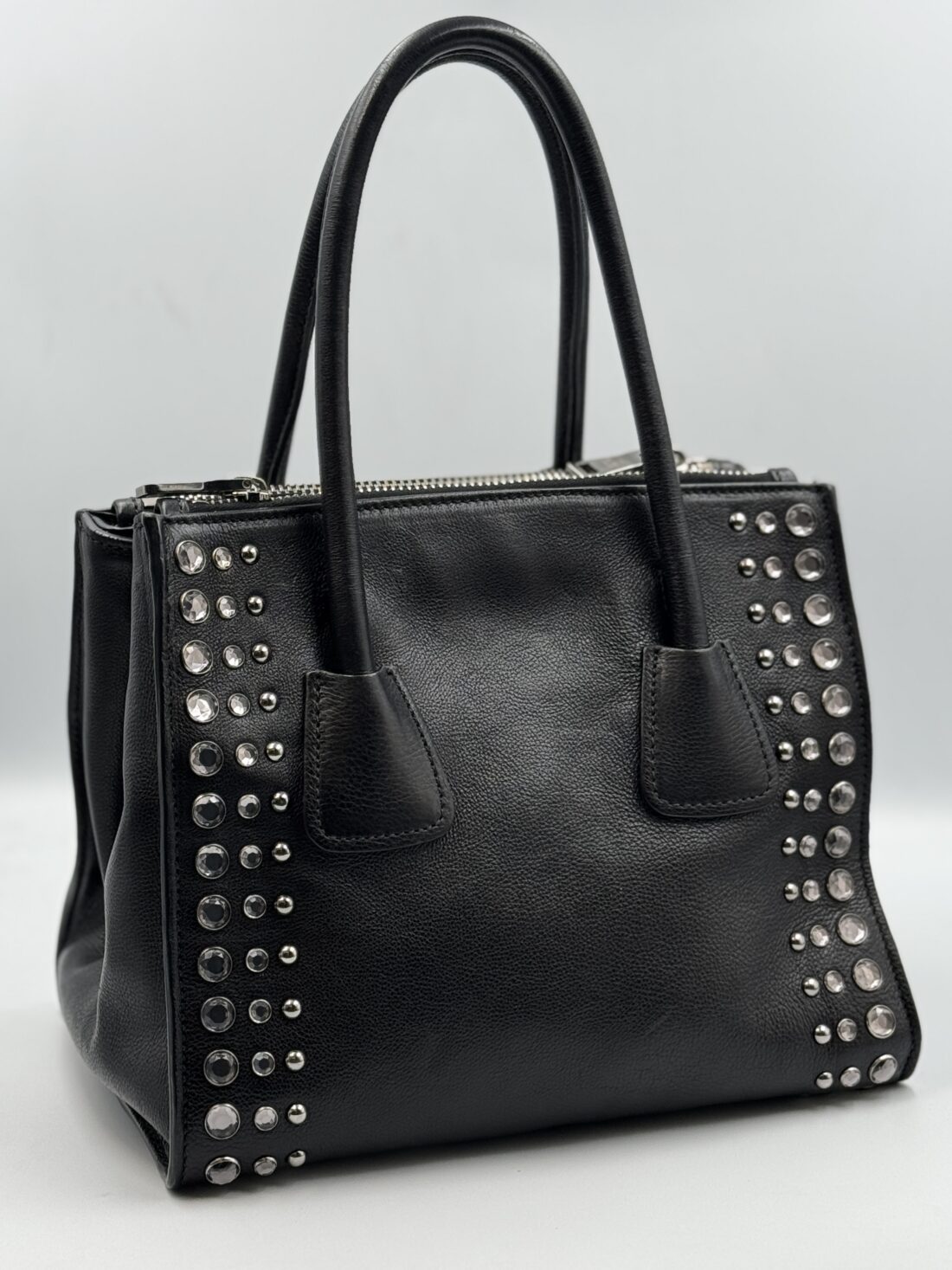 Prada - Saffiano Crystal Leather Small 2 Way Handbag - Image 3