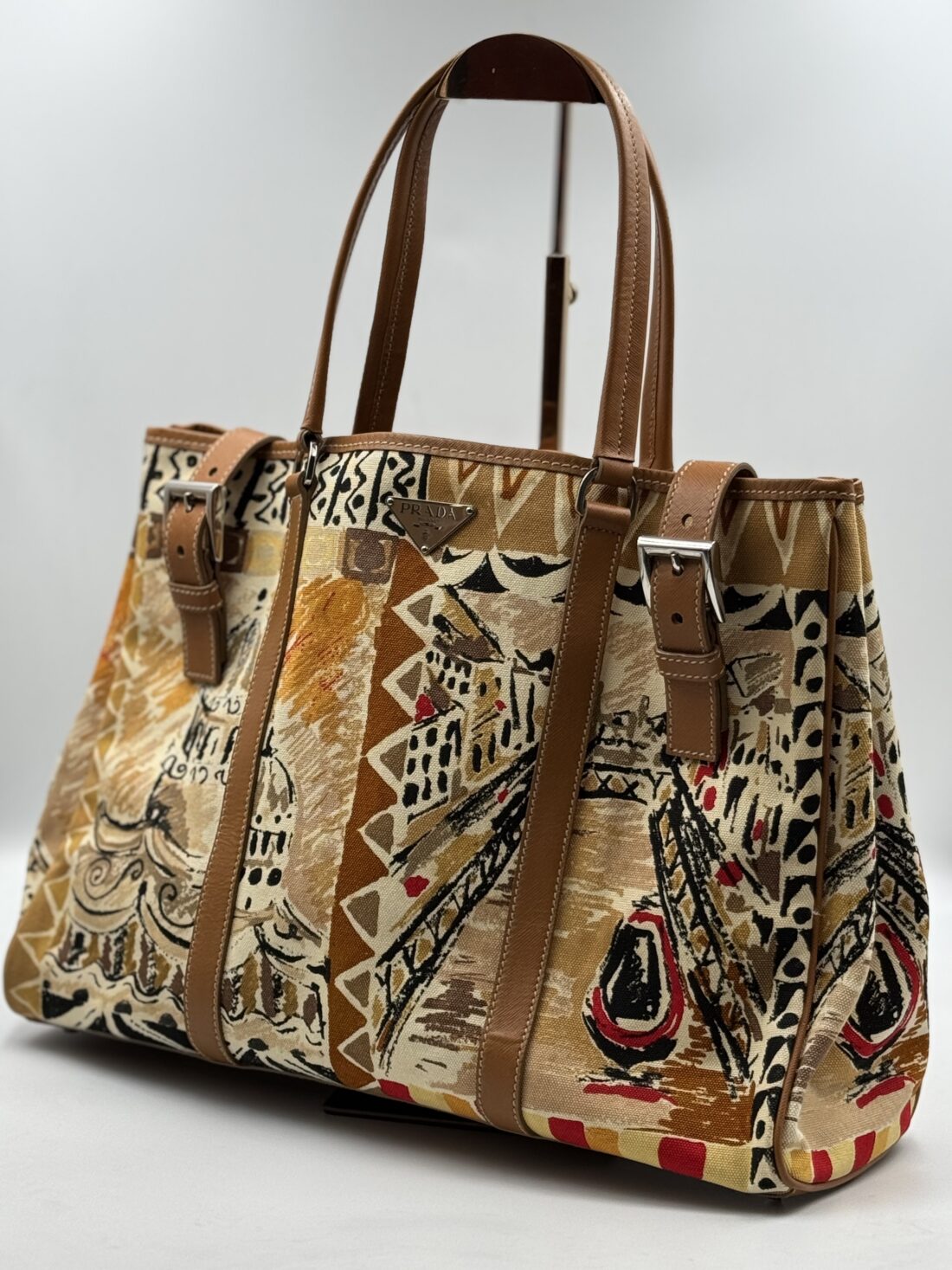 Prada - Venice Printed Canvas and Leather Tote