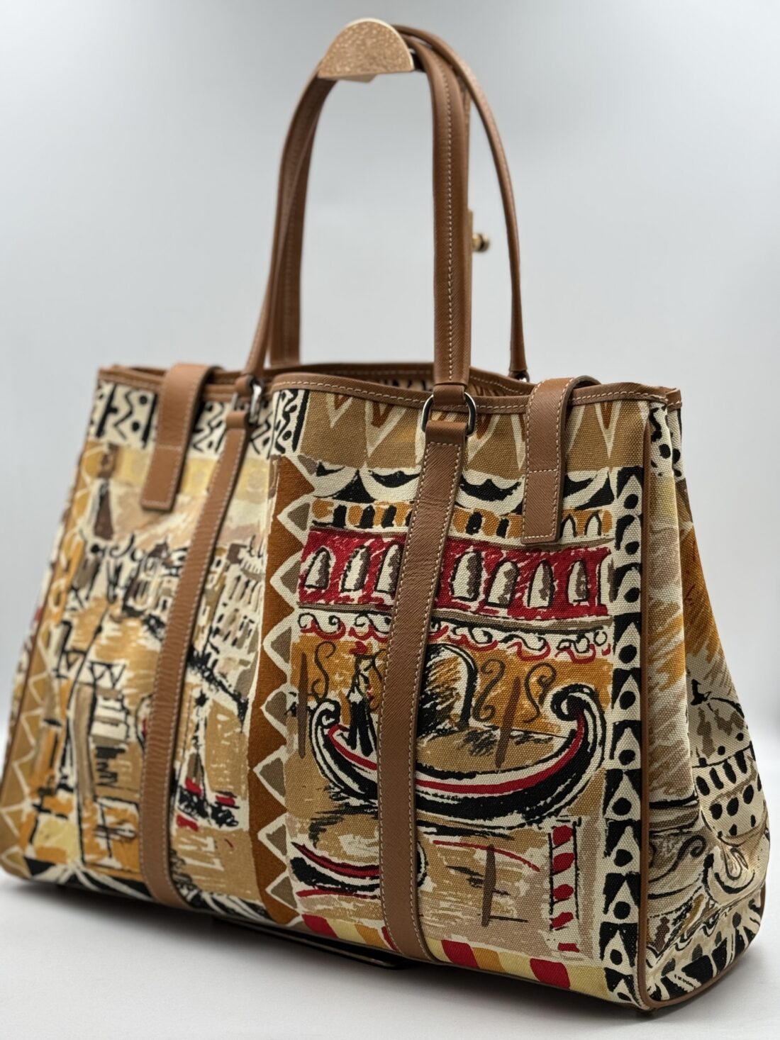 Prada - Venice Printed Canvas and Leather Tote - Image 4