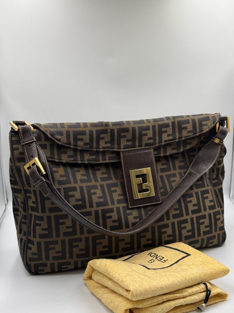 Fendi - Zucca Mamma Baguette Canvas & Leather Shoulder bag