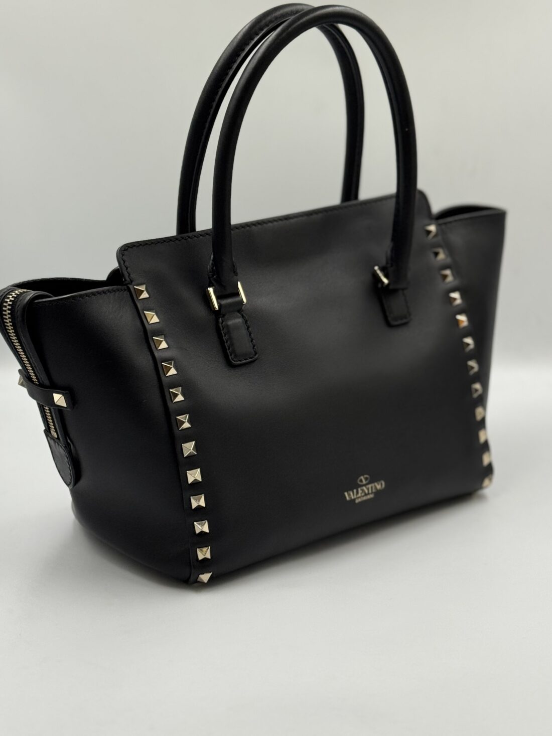 Valentino - Rock Studs Leather 2 Way Handbag - Image 4