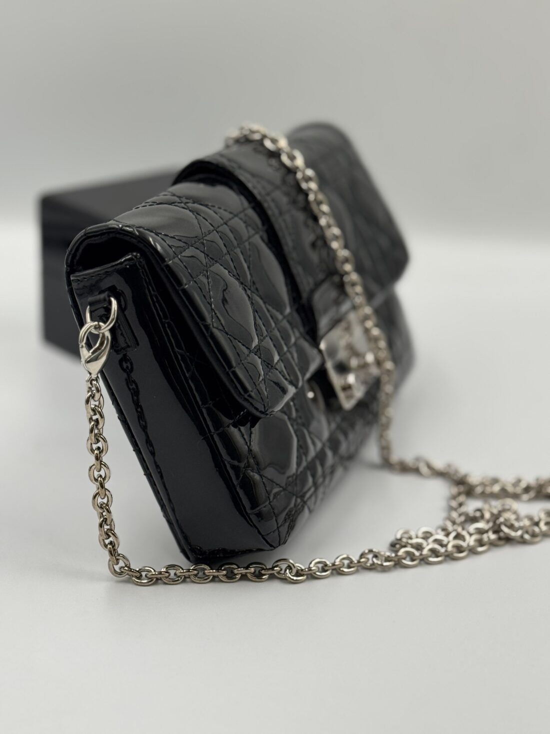 Dior - Cannage Patent Leather Chain Shoulder Bag - Image 6