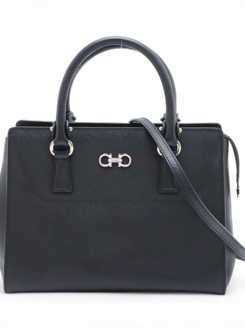 Ferragamo - Double Gancini Leather 2 Way Handbag