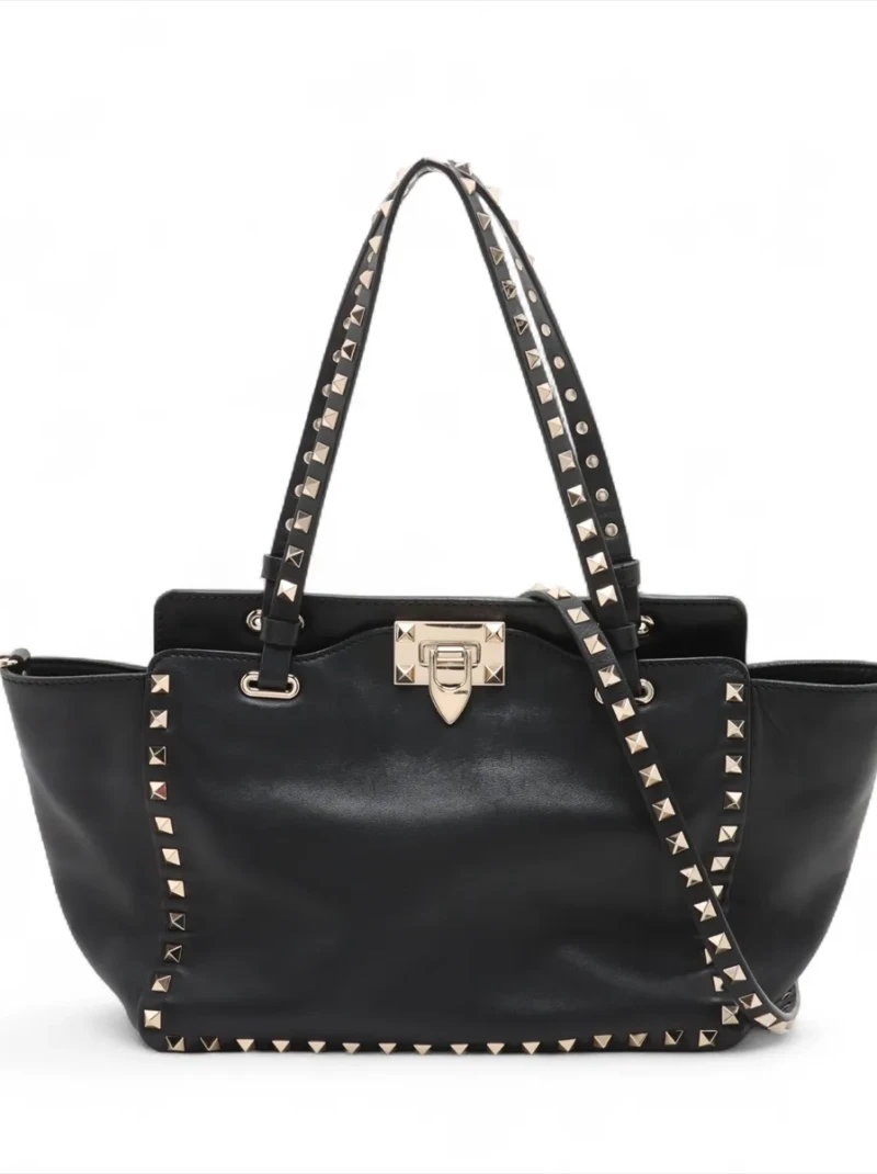Valentino - Rock Studs leather x studs 2 Way Handbag Black
