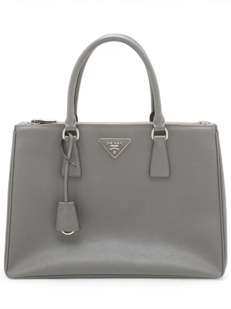 Prada - Saffiano Galeria Leather Handbag Gray