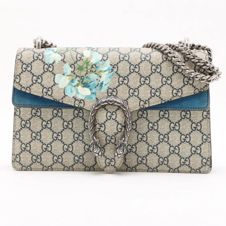 Gucci - GG Blooms Dionysus Canvas & Suede Chain Shoulder Bag