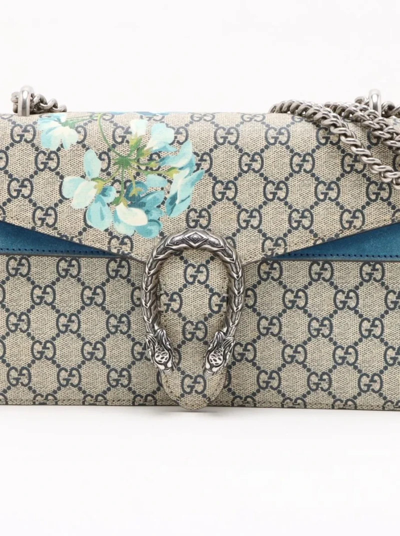 Gucci - GG Blooms Dionysus Canvas & Suede Chain Shoulder Bag