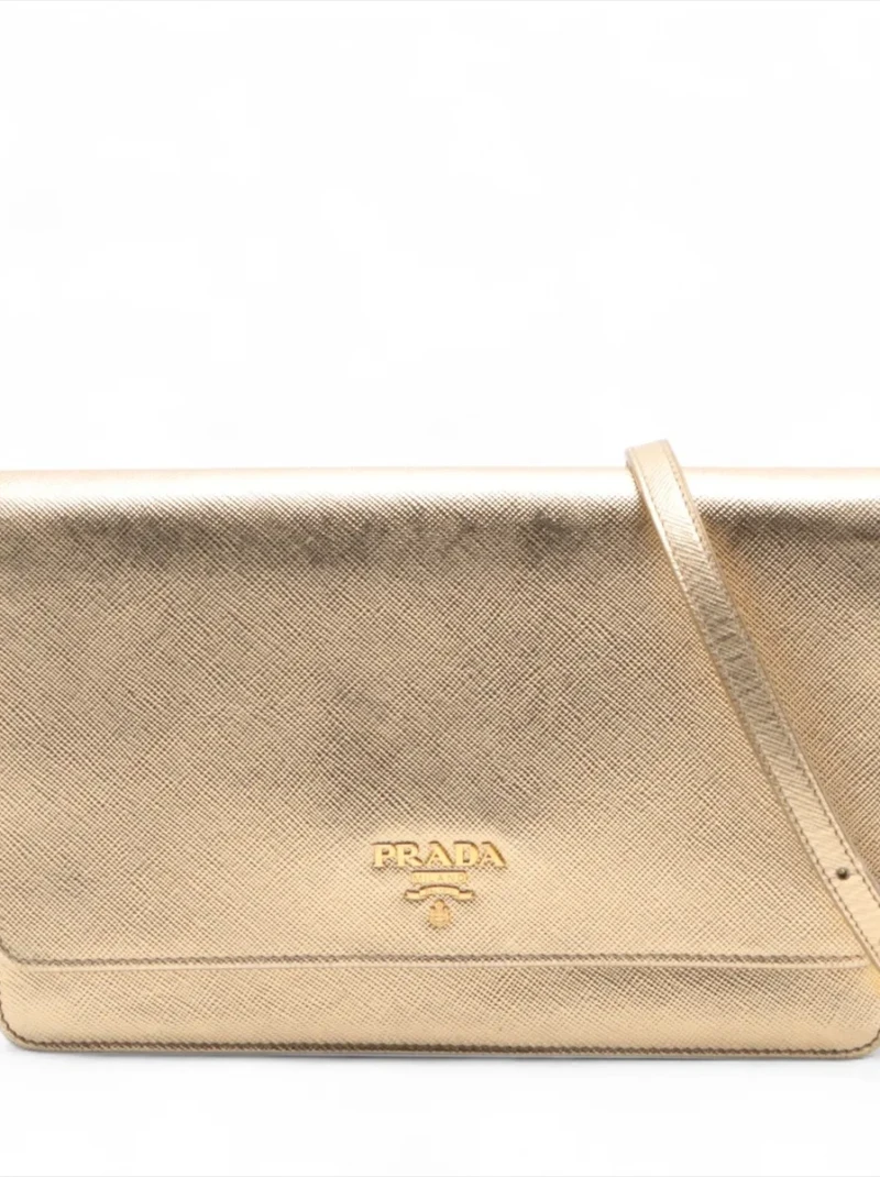 Prada - Saffiano Metal Leather Shoulder Wallet With Strap