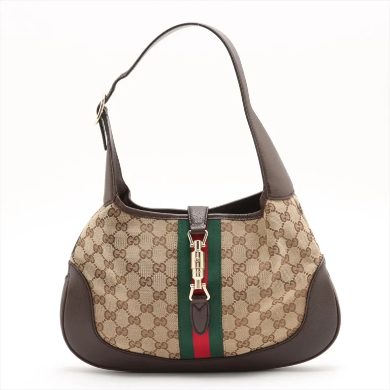 Gucci - GG Canvas Jackie Canvas & Leather Shoulder Bag